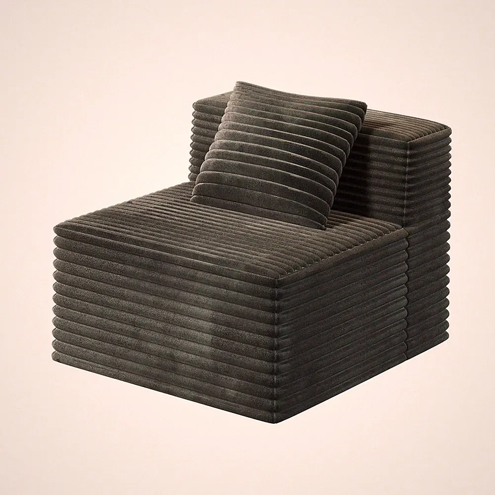 Single Sofa for Modular Sectional Sofa,High Density Memory Foam Couch Boneless