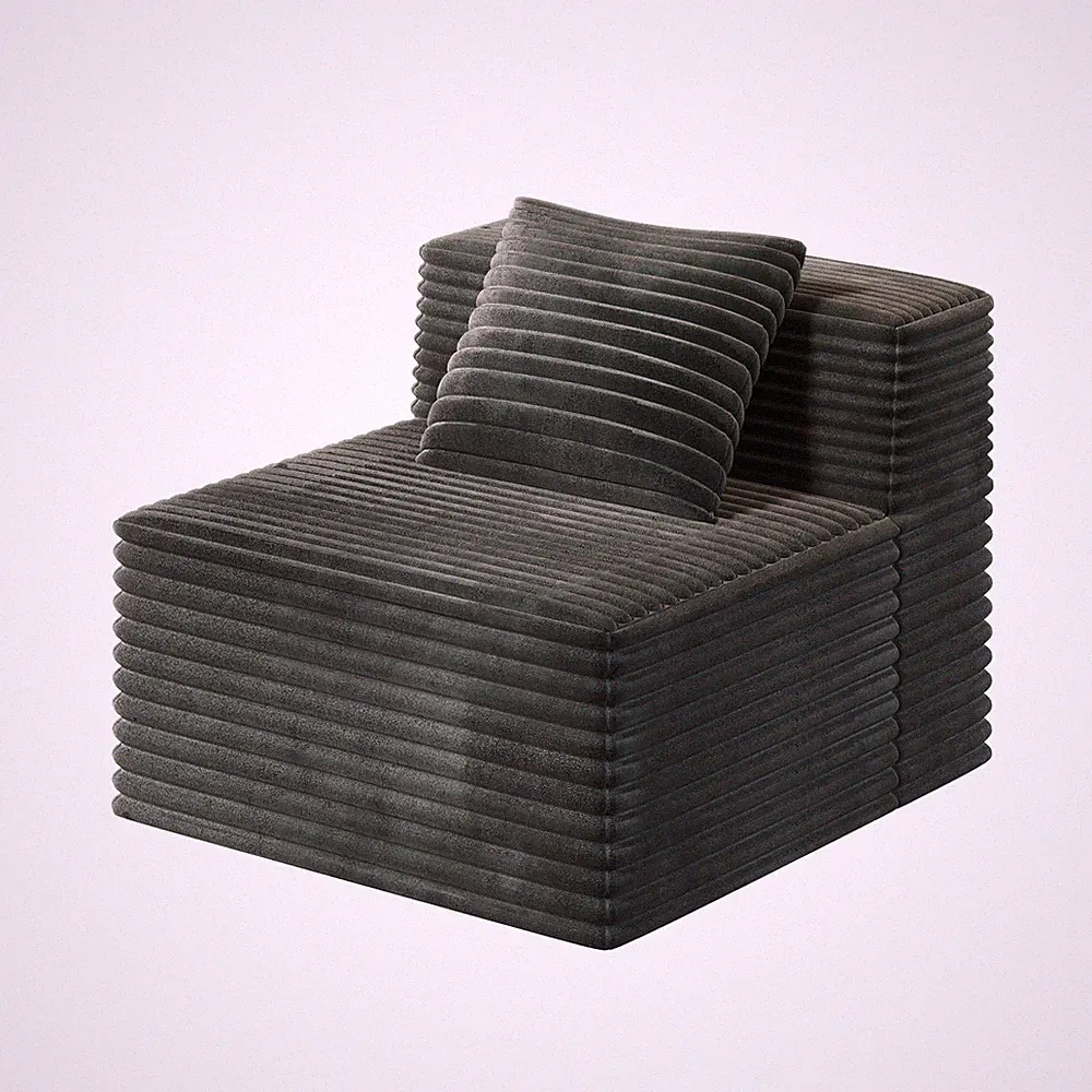 Single Sofa for Modular Sectional Sofa, High Density Memory Foam Couch Boneless
