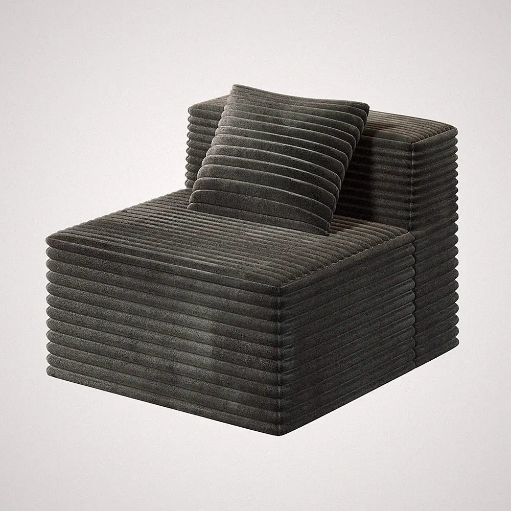 Single Sofa for Modular Sectional Sofa, High Density Memory Foam Couch Boneless