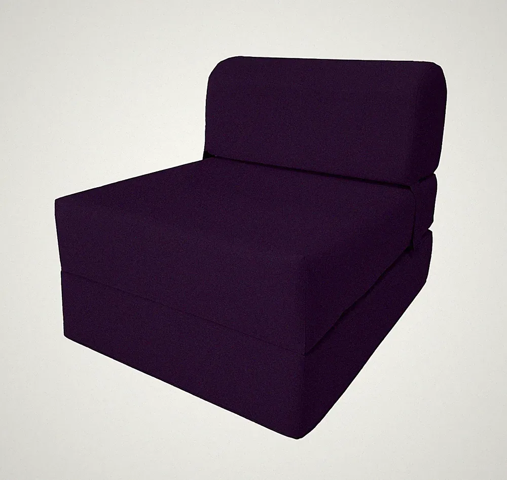 Sleeper Chair Folding Foam Bed, Convertible Sofa Mattress 6 x 24 x70 Purple