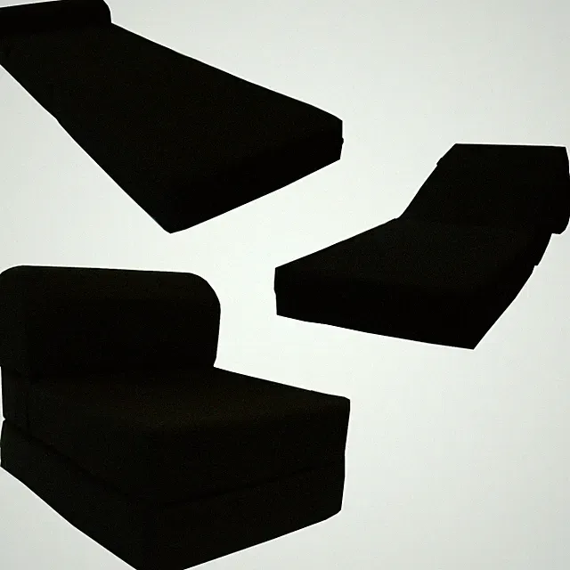 Sleeper Chair Folding Foam Beds, Flip Sofas, Couches, Mattress 6x24x70 Black