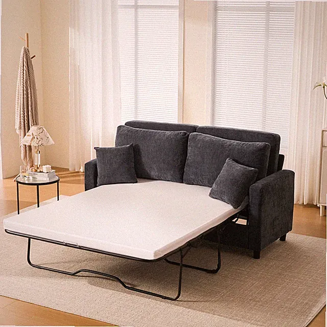Sleeper Sofa Bed, Pull Out Couch with Mattress, 74'' 2 Seater Upholstery Section