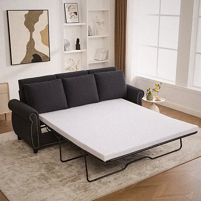 Sleeper Sofa Bed, Pull Out Couch with Mattress, 81.5'' 3 Seater Upholstery Sec
