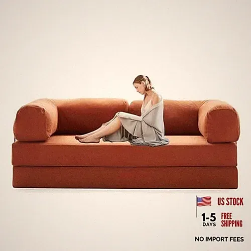 Sleeper Sofa Couch with Pullout Bed, 2 in 1 Convertible Sofa Bed, Lounge Sofa
