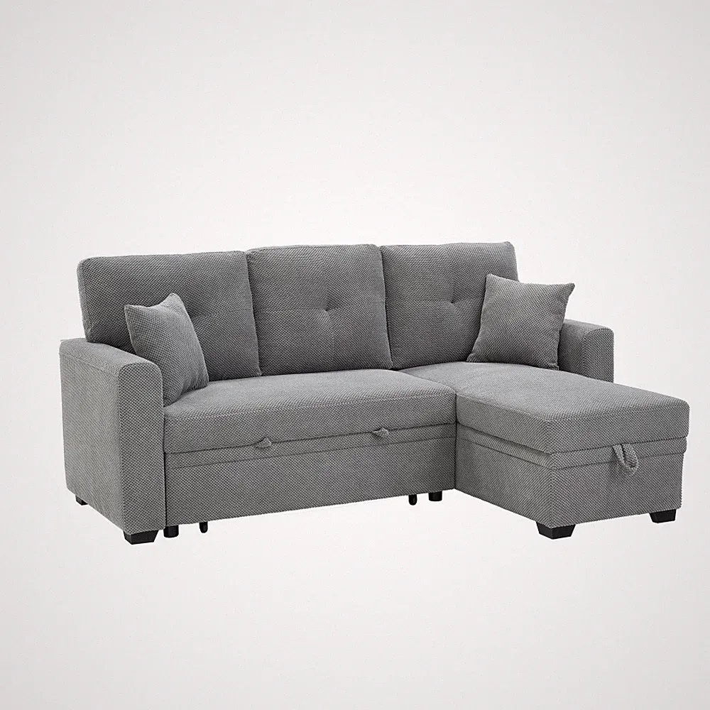 Sleeper Sofa Sectional with Pull Storage L-Shaped Sofa for Small Space