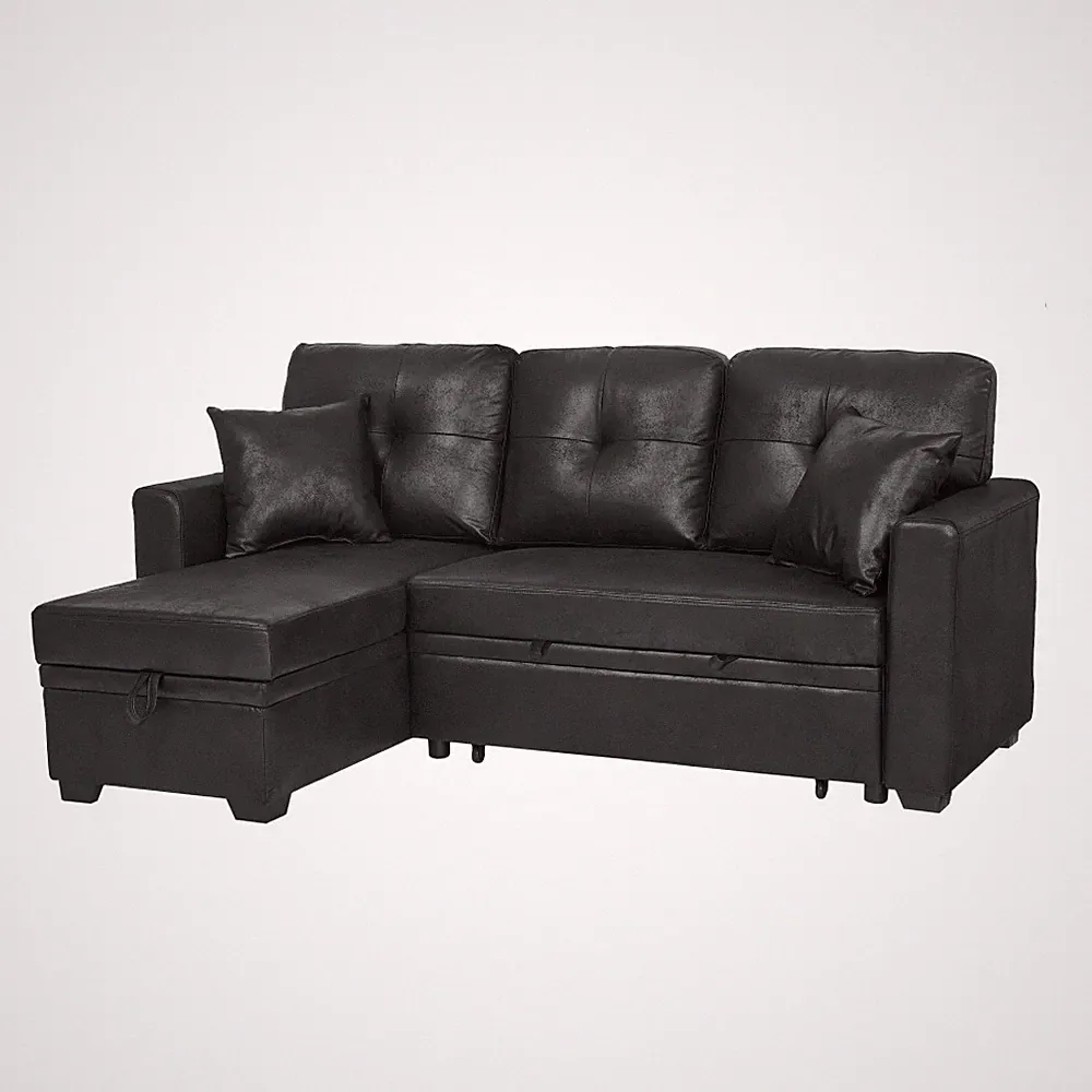 Sleeper Sofa Sectional with Pull Storage L-Shaped Sofa for Small Space