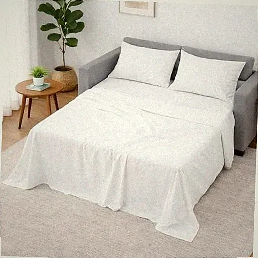 Sleeper Sofa Sheets Full Size, 4 Piece Sleeper Sofa Full-6" White Solid