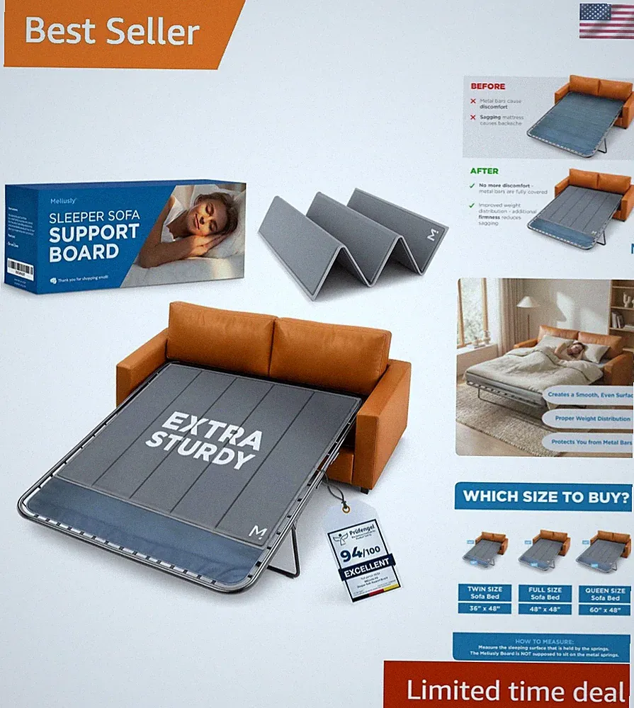 Sleeper Sofa Support Board Queen Size 60x48 Heavy Duty Wood Sofa Bed Board fo...