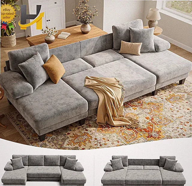 Sleeper Sofa with Pull Out Couch Bed 112 Inch Couches for Living Room