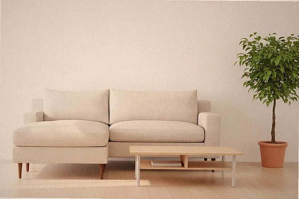 Sloan 2 Seat Reversible Beige Chaise Sectional FFE-1298