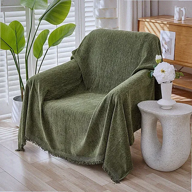 Small Chair Recliner Cover Sheet Blanket, Machine Washable Non Slip Chenille...