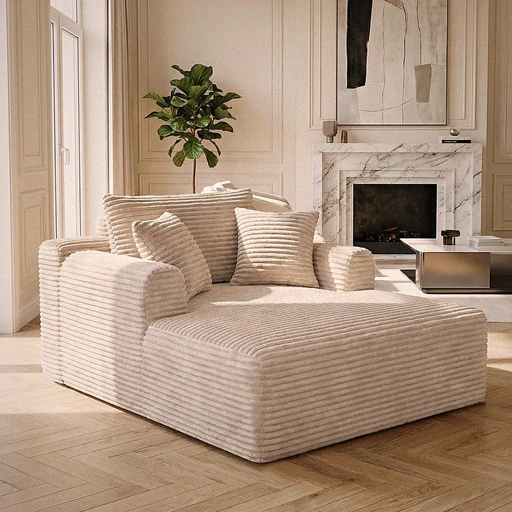 Small Compressed Boneless Chaise Lounge Sofa Bed,Flannel Foam Ergonomic Couch No