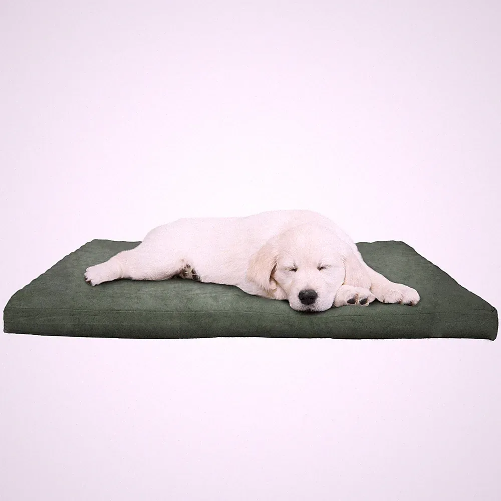 Small Dog Bed Orthopedic Pet Bed Crate Pet Sofa with Removable Cover, Green
