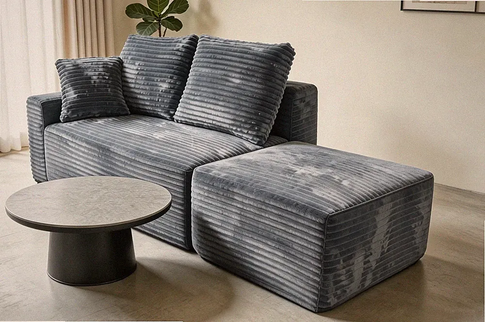 Small L shape Modular Sofa,Cloud Couch w/Deep Seat and ottoman,Oversized Bon