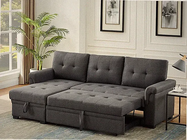 Small Sectional Sleeper Sofa, Comfortable Couch & Sofa Bed with Storage Solution
