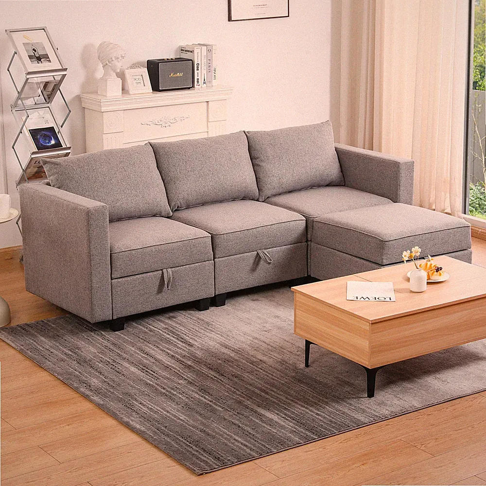 Small Sectional Sofa Modular L Shaped Couch 3 Seater Sectional Couch Convertib