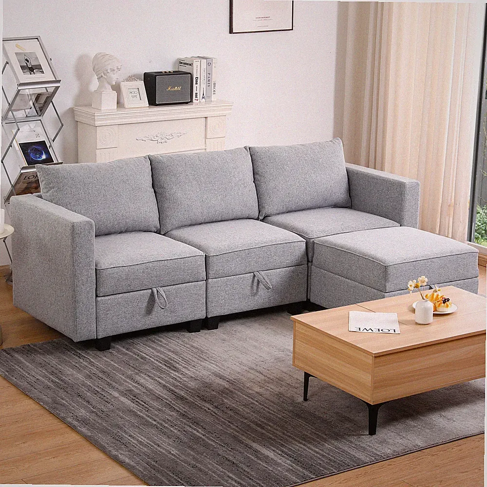 Small Sectional Sofa Modular L Shaped Couch 3 Seater Sectional Couch Convertibl