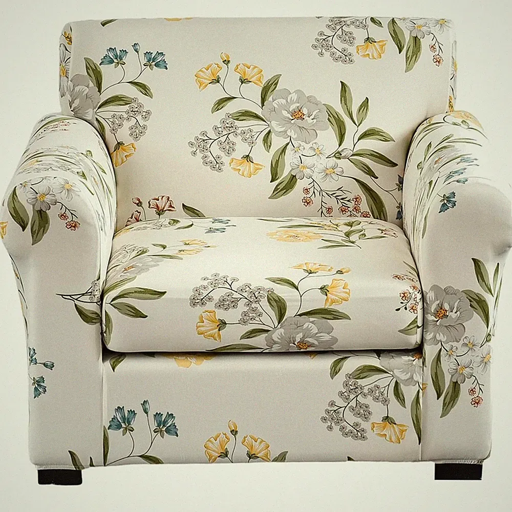 Small Sofa Chair Covers Set - Floral Print Couch Slipcover
