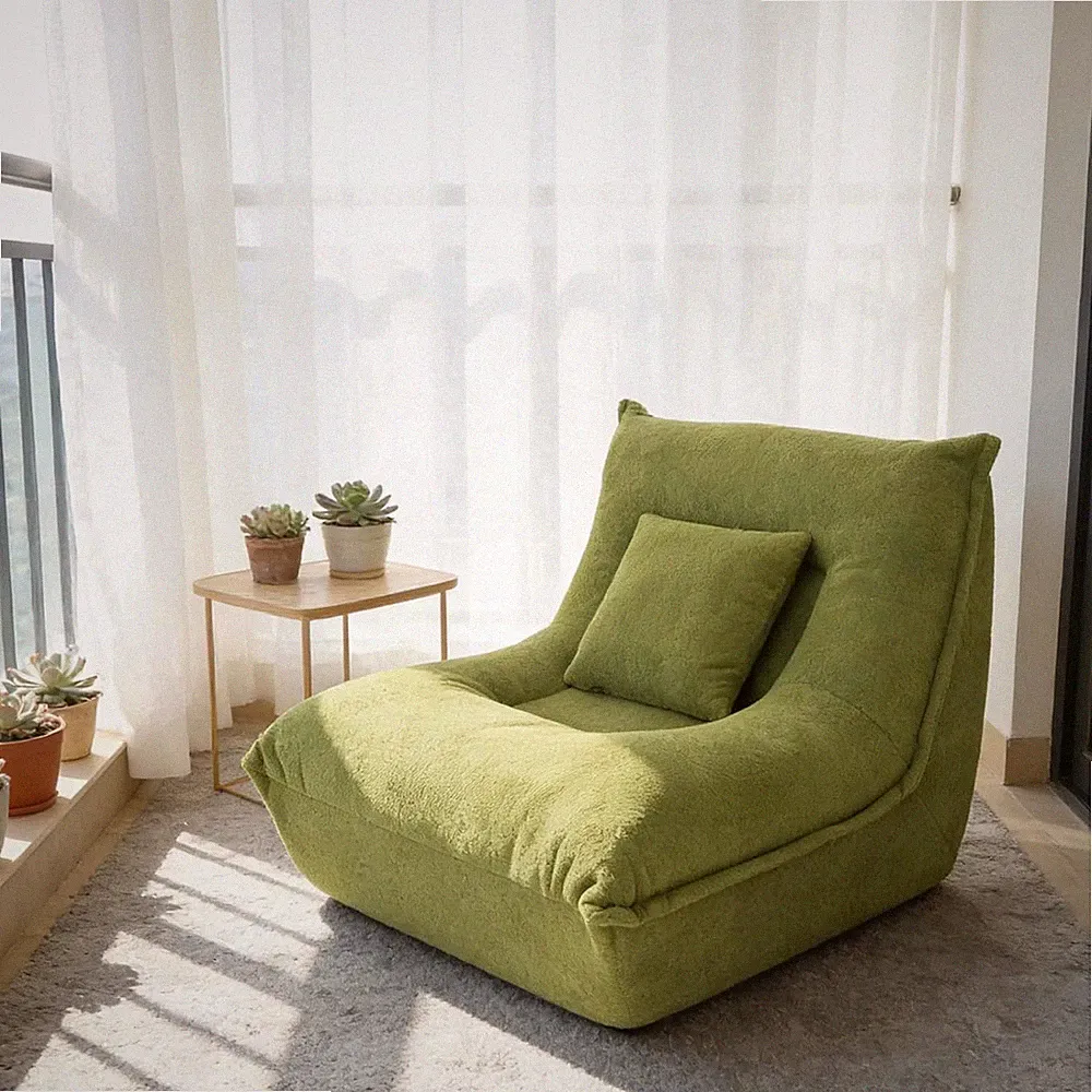 Small Sofa Couch 38" Green, Cloud Velvet Memory Foam Couch High Density, Boneles