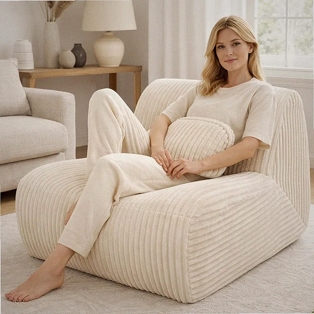 Small Sofa Couch 40" Beige, Cloud Velvet Memory Foam Couch High Density, Bone...