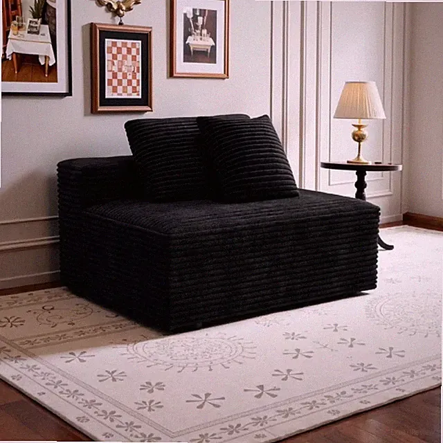 Small Space Loveseat Corduroy Floors Couch w/ No Assembly Required for Apartment