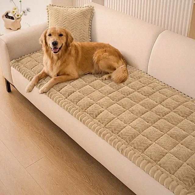 Smiry Couch Cover for Dogs, Non Slip Fuzzy Pet Sofa Covers Washable