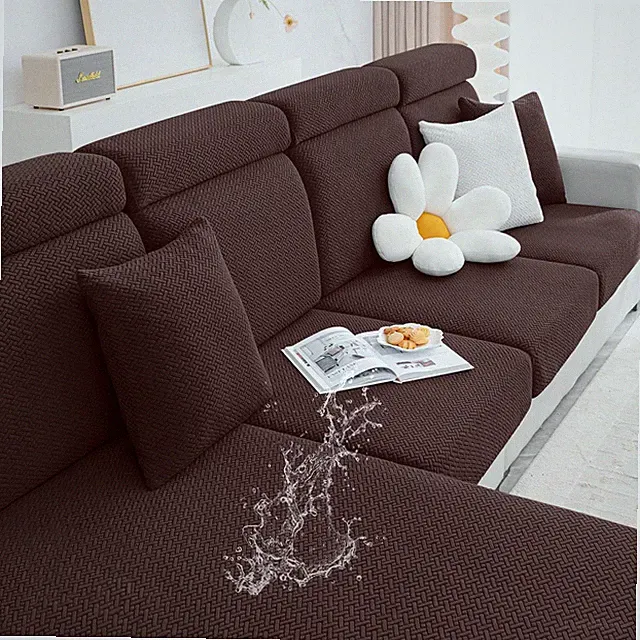 Smiry Waterproof Couch Cushion Covers, Stretch Jacquard Sectional Couch Covers