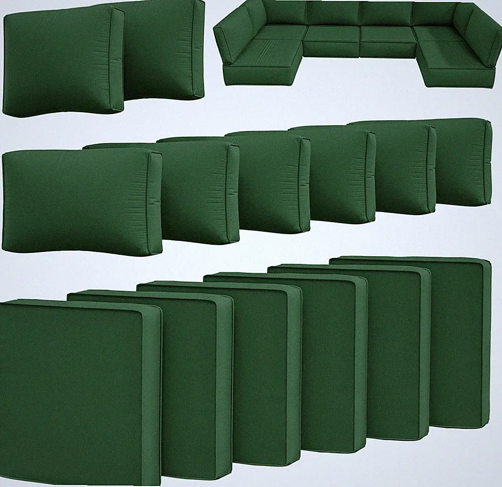 Snubbull 14 Pcs Outdoor Patio Cushion Covers Replacement - Green - *NEW IN BOX*