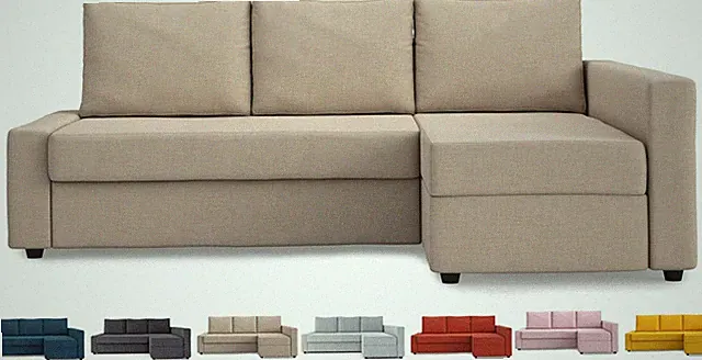 Snug Fit Light Khaki Slipcover for IKEA Friheten Sofa Bed with Chaise