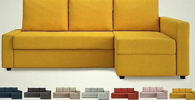 Snug Fit Slipcover For IKEA Friheten W/ Chaise, Sectional, Yellow, Cover Only