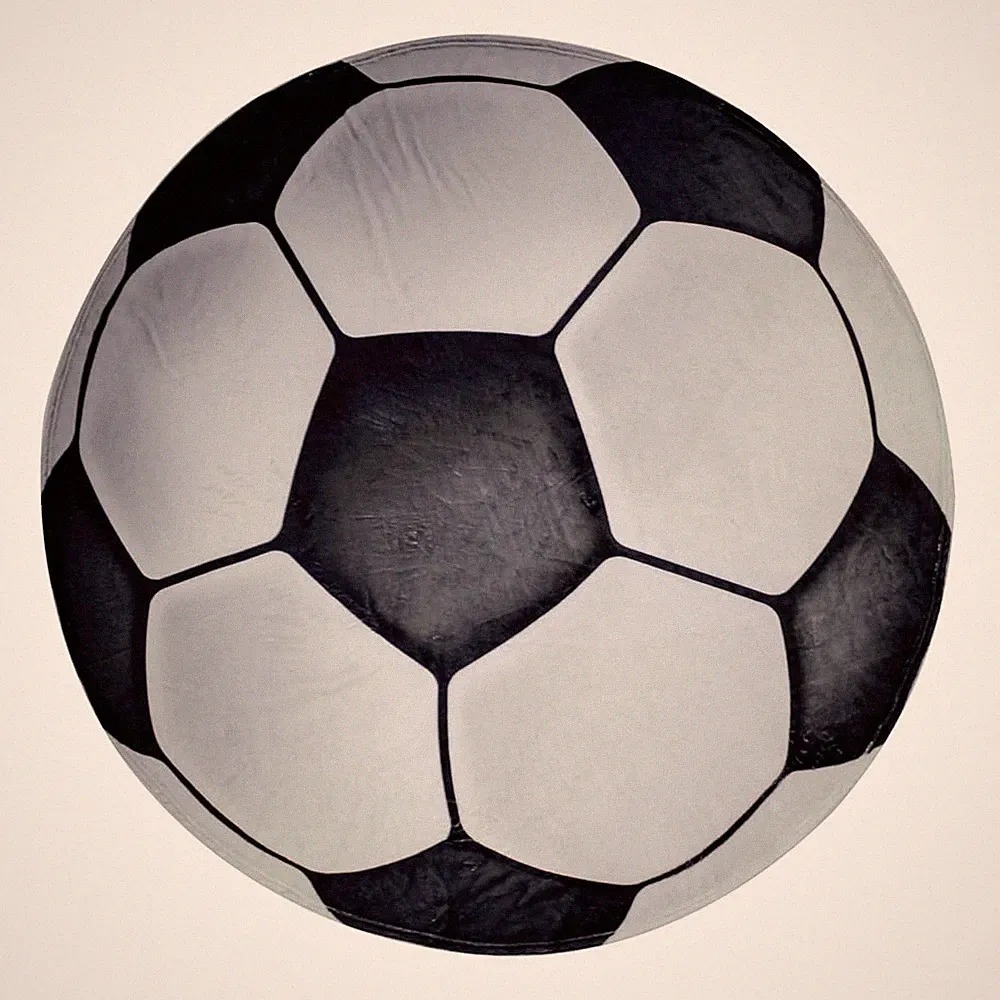 Soccer Ball Blanket Soft Plush Round Throw Blanket for Bed,Couch or Travel Sp...