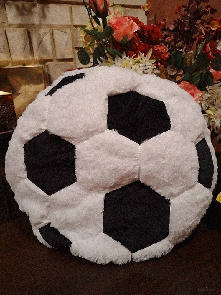Soccer Ball Soft Pillow Approx. 14 Inches For Bed, Couch, Chair