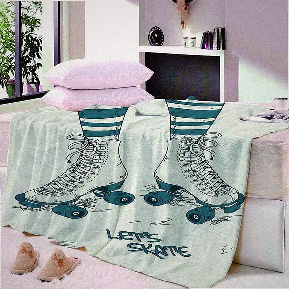Sock Version Conceals Purity 3D Warm Plush Fleece Blanket Picnic Sofa Couch