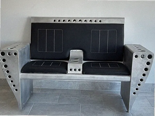 sofa alluminium hand made 2 seats