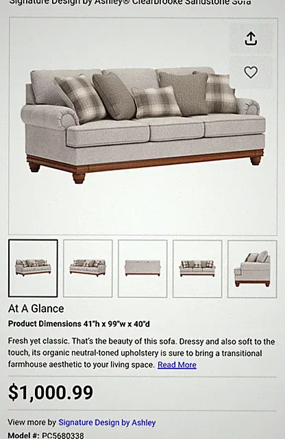 sofa and loveseat set gray stone from Ashley signature. Brand new never sat on