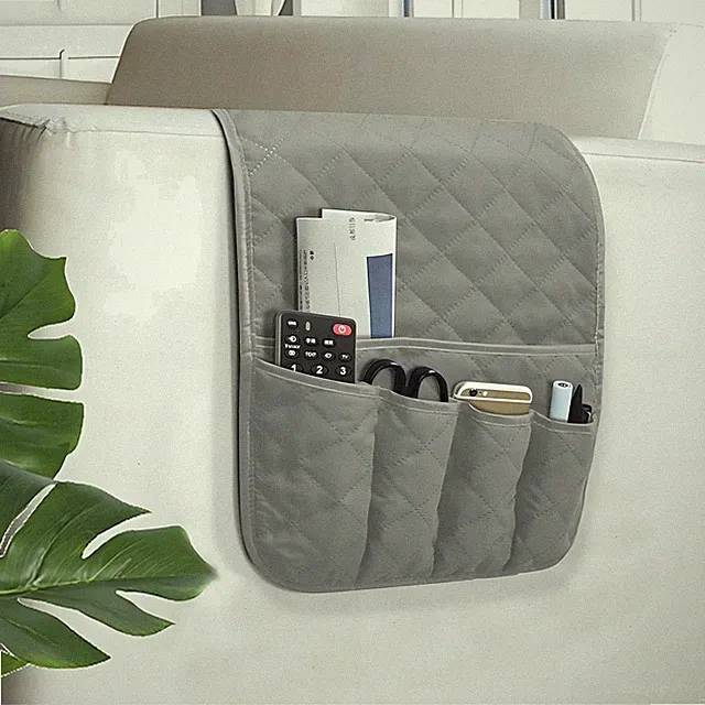 Sofa Armrest Caddy Organizer - Non-Slip Storage Grey
