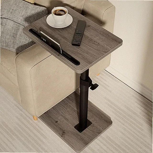 Sofa Armrest Tray Table for Couch - 360° Swivel Height Adjustable End for Sma...