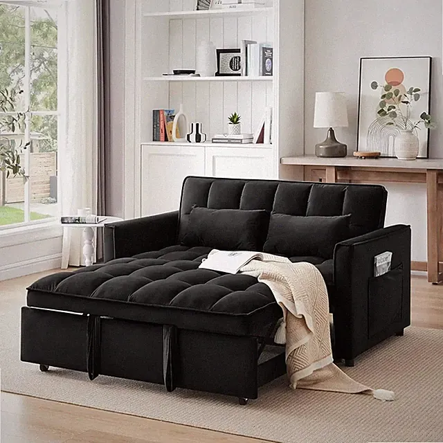 Sofa Bed 65 Inch Convertible Sleeper Sofa with Pull Out Bed Couch Pillows SOFA