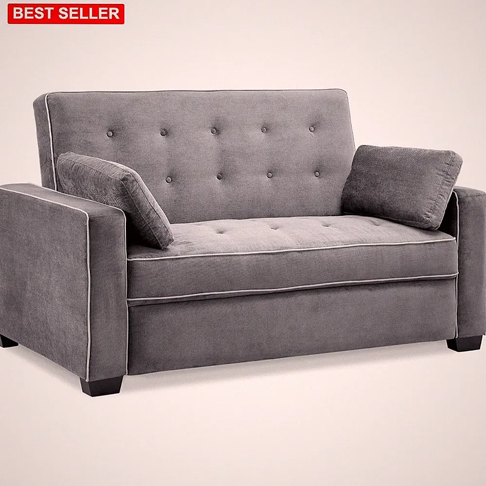 Sofa Bed 72.6 In Queen Size Dreamcoil Fabric Charcoal Convertible Three
