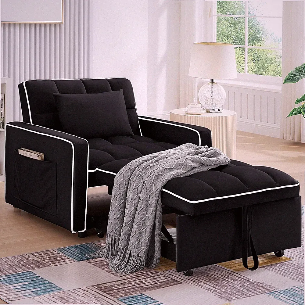Sofa Bed Chair 3-in-1 Convertible Chair Bed Folding Single Recliner Sleeper Sofa