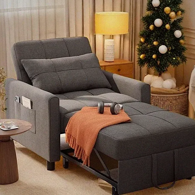 Sofa Bed Chair, 3 in 1 Convertible Sleeper Chair Bed with Adjustable Backrest