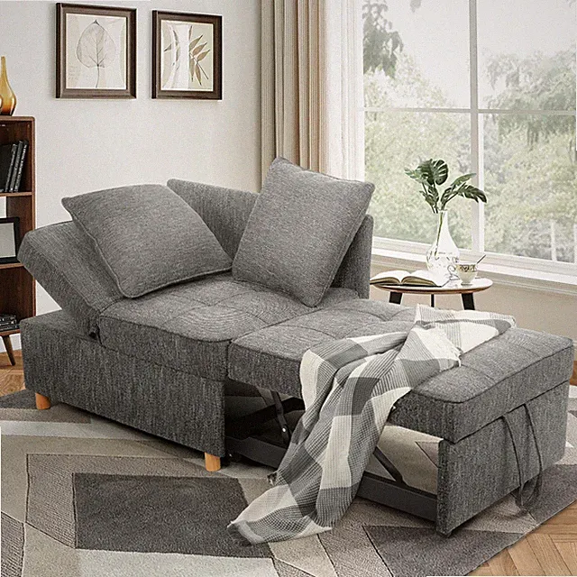 Sofa Bed Chair 4-in-1 Convertible Chair Lounger Sleeper Chair Single Recliner
