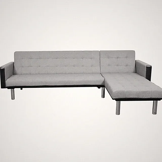 Sofa Bed Convertible Sleeper Sectional Sofa Bed Fabric Black and Gray vidaXL