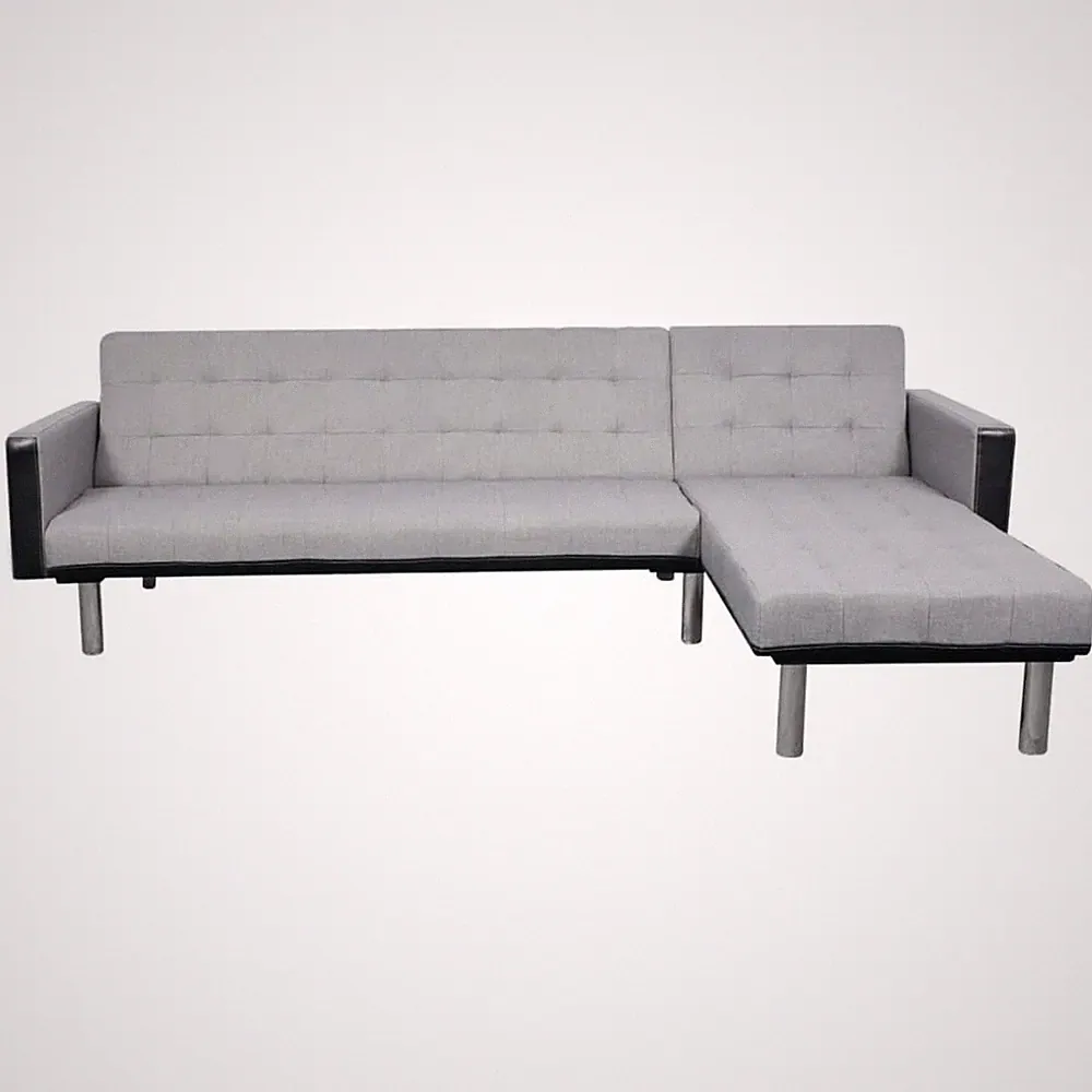 Sofa Bed Convertible Sleeper Sectional Sofa Bed Fabric Black and Gray vidaXL