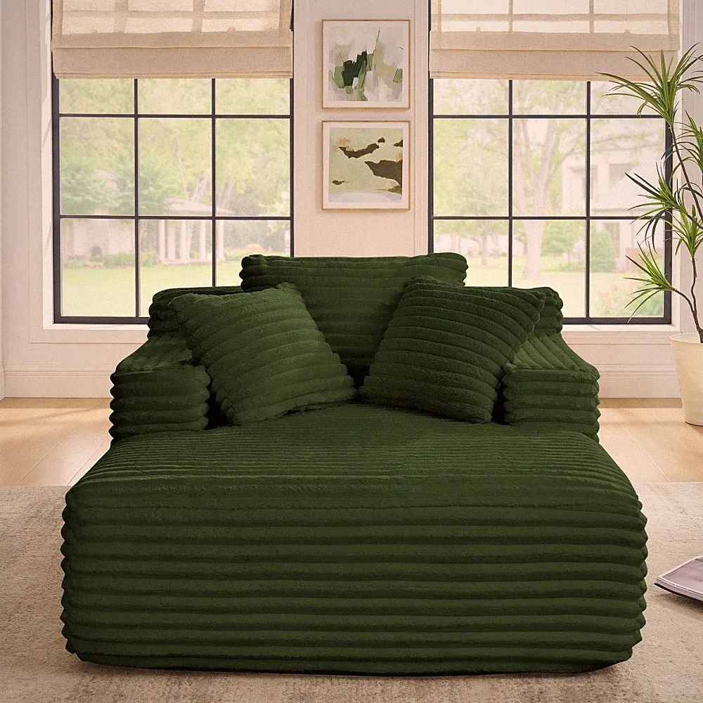 Sofa Bed Plush Corduroy Fabric Deep Seat Design