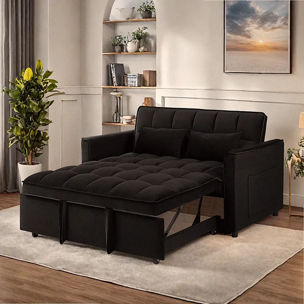 Sofa Convertible Gris Con Cama Extraible Modernos Muebles Para La Sala Baratos