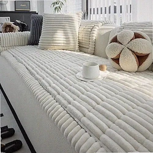 Sofa Couch Cover, Covers for 1pc/27.6"x 59"/Rectangular, Beige White