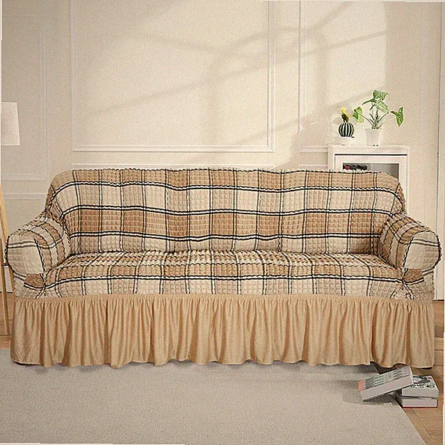 Sofa Couch Covers 1/2/3/4 Seat 3D Bubble Lattice Non Slip Slipcover Protector