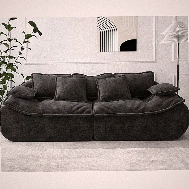 Sofa Couches 3-Seater Modular Sectional Sofa 89''Comfy Loveseat with Throw