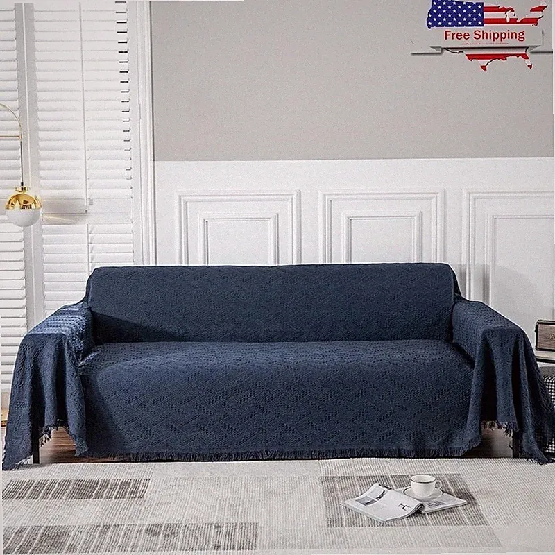 Sofa Cover Blanket Protector Cotton Blend Easy Care Home Decor Indoor Use